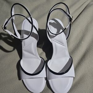 White and Black Strappy Sandals